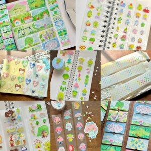 
Yinyu Hotel repackaged original cute cartoon animal sticker roll fresh childlike love collage handbook material