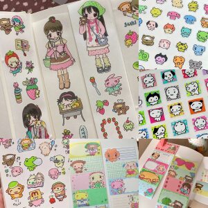 
Good Night Lamb Packed Cute Retro Japanese Character Cartoon Animal Sticker Roll Healing Style Handbook Sticker Material