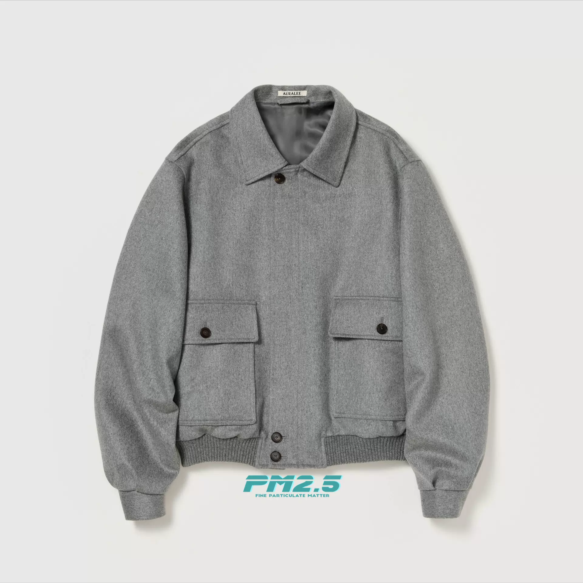 AURALEE 25aw新款CASHMERE MOLESKIN ZIP BLOUSON羊绒口袋夹克