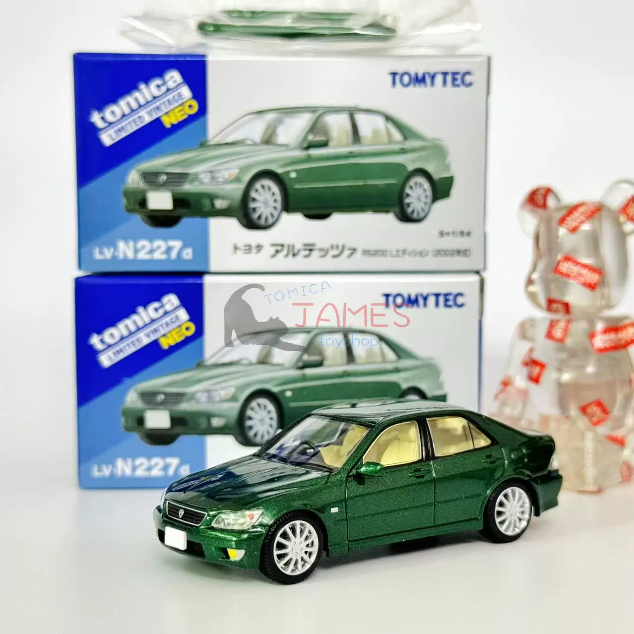 汽車模型 25年7月TOMYTEC TLV LV-N227d Toyota ALTEZZA RS200 咬地鲨绿