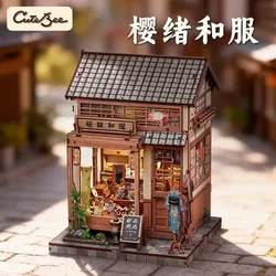 Cutebee Sakura-Ji Kimono Japanese-Style Cottage DIY Miniature Scene Assembly Model 3D Decoration Creative Gift