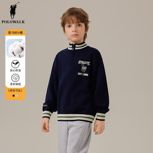 
POLOWALK children's clothing, boys' semi-card sweater, autumn and winter clothes, children's sweater, sweater, fashionable base shirt