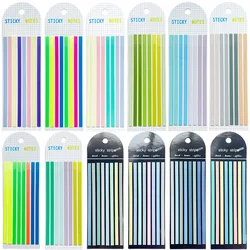 Pet Ultra-Thin Strip Index Tabs, Colorful Fluorescent Waterproof Sticky Notes, Semi-Transparent Highlighter Markers