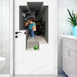 Self-adhesive door stickers Minecraft self-adhesive removable