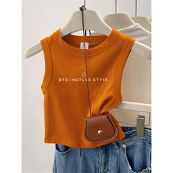 Korean-Style Thai-Style Racerback Camisole T-Shirt for Women, Summer Outerwear with a High-End Feel, Sleeveless Short Base Layer Top