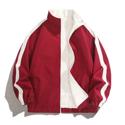 韓国商品/MOONDAL Stand Collar Coat in Red Men's Solid Color Stand Collar Suit Chinese Style Slim Fit