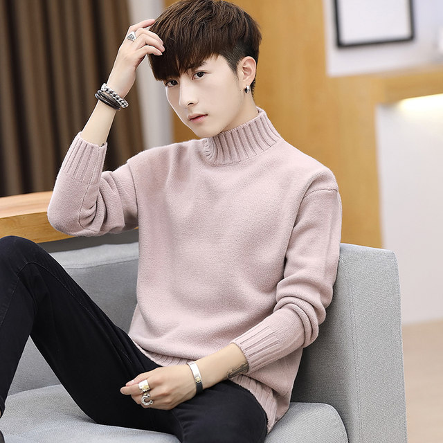 Half Turtleneck Sweater Men's Thick Section Autumn and Winter Loose ...