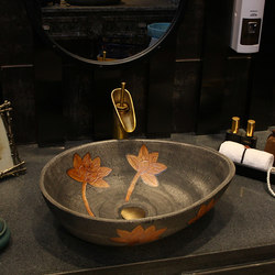 Countertop Basin Balcony Wash Basin Single Basin Ceramic Art Retro Wash Basin Home Bathroom Wash Basin Basin