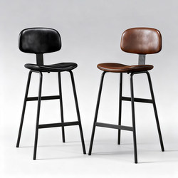 Light Luxury Bar Chair, Modern Minimalist High Stool, Home Island Chair, Chair with Backrest, Iron Bar Stool, Cashier Counter