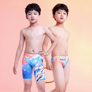 
zoke children's five-point professional swimming training Nezha boys quick-drying racing medium-sized children's triangle swimming trousers