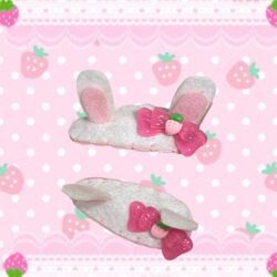 Girls' Clothing Accessories Vintage Hair Clips Bb Clips Felt Strawberry Rabbit Ears Bear Ears Cartoon Hair Clips Bangs Children's Hairpins