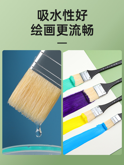 Set 5 Pennelli A Ventaglio In Nylon Per Pittura – Acrilico, Acquerello, Olio – Manico In Legno, Rosso, 2#-12# - 2
