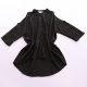 New summer European and American women's solid color lapel single-breasted off-shoulder clasp sleeve rear slit fashionable casual shirt D1