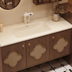 Medieval style Corian integrated basin bathroom cabinet combination