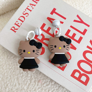 
Cute cartoon black skirt KT cat suitable for Apple AirTag protective case tracker case girl heart to prevent loss