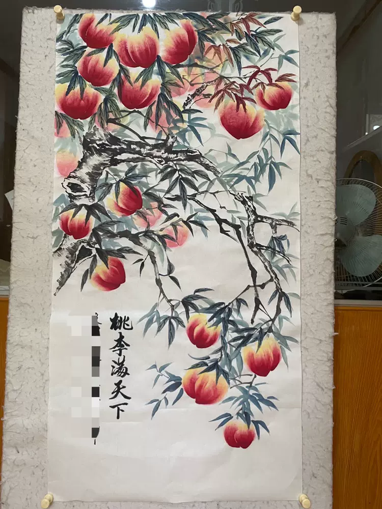 荷花水墨国画3863四尺三开无款手绘宣纸精品玄关书房写意花鸟中式