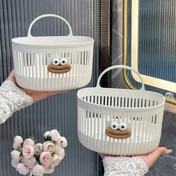 Cute Wall-Mounted Storage Basket, Multifunctional Kitchen, Bathroom, Toilet Small Hanging Basket, No-Drill Wall-Mounted Shelf