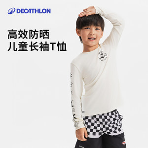 
Decathlon children's long-sleeved sunscreen T-shirt for boys surfing and diving vacation Comfortable and loose sports KIDK