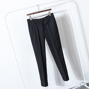 Vertical black slim feet Western pants men's casual hot men's long west pants European and American tide men's thin pants
