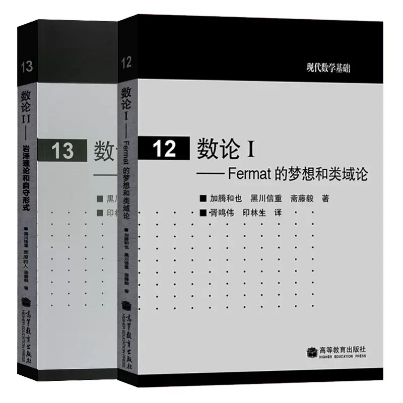 数论1+数论2 Fermat的梦想和类域论加藤和也黑川信重高等教育出版