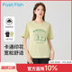Quick Fish Short Sleeve T-shirt for Women 2025 Summer New Versatile Cartoon Letter Print Shoulder Loose Skin-Friendly Comfortable Top