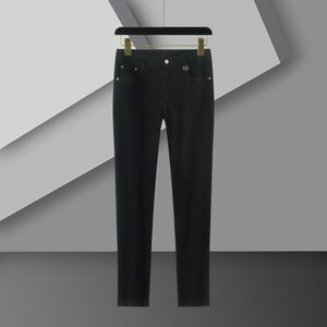 
Simple high-end trendy brand jeans men's summer micro-elastic slim-fitting casual fashion trousers