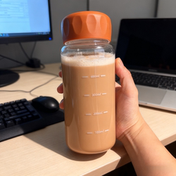 Large Sealed Glass Cup for Home Use, High Temperature Resistant Chubby Cup, Portable Small Water Cup, Shaker Cup, Coffee Cup, Soy Milk Cup