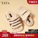 
TATA He and She Retro Fleece Birkenstock Shoes Women's Shoes Casual Furry Shoes Warm Slippers Spring New Model CY401AT5