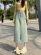 Slit denim skirt for women in spring and autumn thin 2025 new high-waisted slim A-line mid-length temperament hip-cover skirt