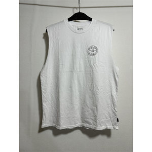 
100% cotton surf skateboard loose sleeveless tank top foreign trade men's thin letter print white