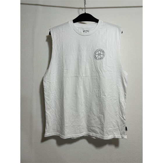 
100% cotton surf skateboard loose sleeveless tank top foreign trade men's thin letter print white