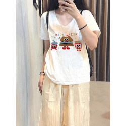 Bamboo Cotton White Short-Sleeve T-Shirt for Women 2026 New Popular Summer Regular Shoulder Pure Cotton Plus Size Super Trendy Age-Reducing Top