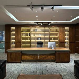 
Modern light luxury boss desk new Chinese style solid wood desk general manager chairman high-end atmospheric office furniture