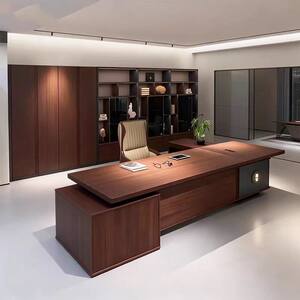 New Chinese style all solid wood boss desk executive desk black walnut simple modern president desk desk furniture customization
