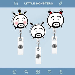 Abstract Emoji DIY Cartoon Retractable Student Doctor Nurse Badge Work Id Card Holder with Easy-Pull Clip