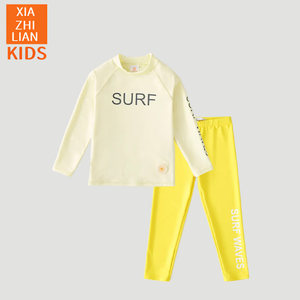 
Korean children's white swimsuit split long sleeves trousers teenager sun protection quick-drying beach surf suit swimming suit