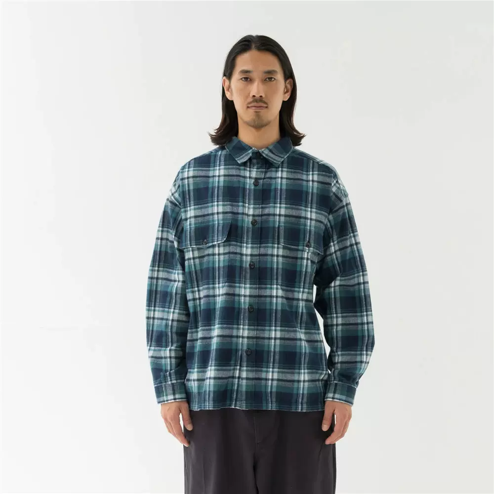 日本代購DESCENDANT VANNING PLAID LS SHIRT法蘭絨格子襯衫23AW-Taobao