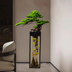 Artificial Welcoming Pine Tree for Entrance, Green Plant for Living Room, Fake Tree for Hotel, Club, Hallway, Large Opening Decoration