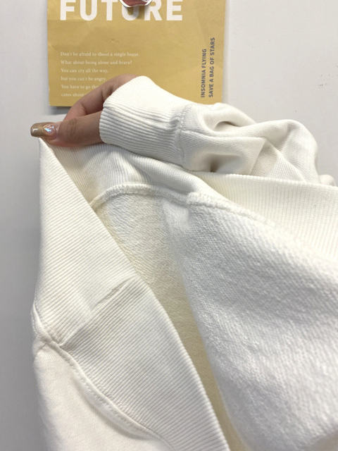 100% pure cotton white hooded sweatshirt for women autumn and winter velvet thickened letter print jacket bf lazy style top clothes