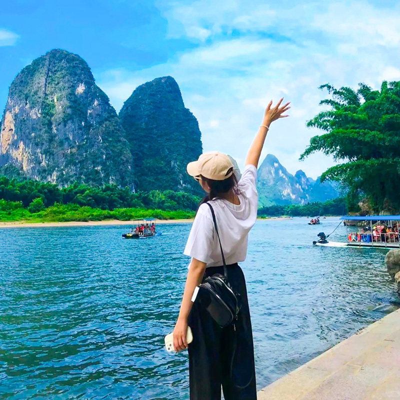 广西旅游桂林+北海+南宁+9天8晚+阳朔/漓江/龙脊梯田德天鹅泉跟团