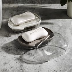Multifunctional soap box with brush creative home bathroom toilet soap box home storage drain rack