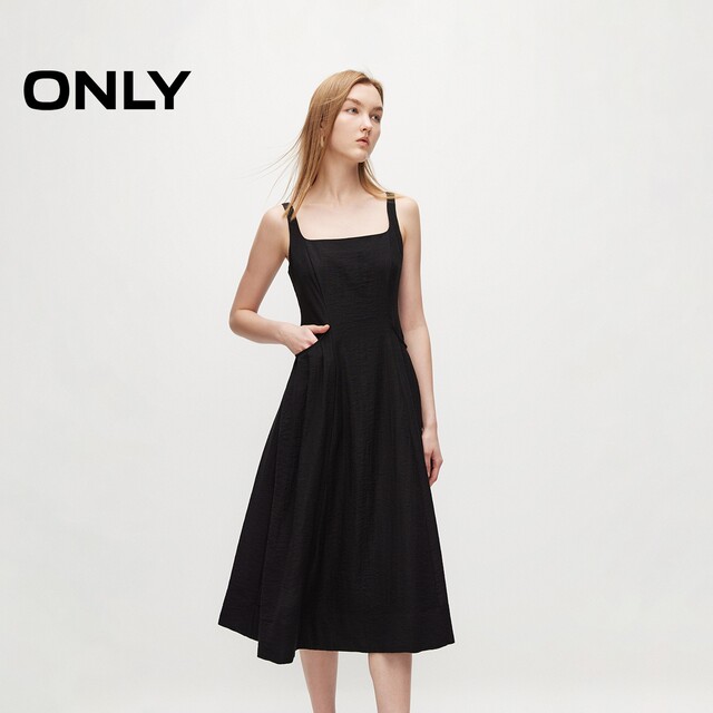 ONLY2024 new summer style casual versatile square neck slim mid-length ...