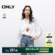 ONLY2025 summer new French lazy style Japanese solid color loose V-neck puff sleeve white chiffon shirt for women