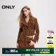 
ONLY2025 summer new wave motorcycle style design straight tassel short large lapel long sleeve leather jacket for women