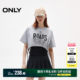 ONLY2025 Summer New Letter Print Drawstring Hem Loose Round Neck Set Short T-Shirt for Women