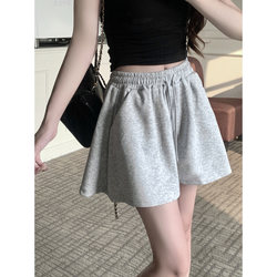 ins Super Popular High-Waisted Wide-Leg Casual Shorts for Women, Summer Korean Style Versatile Loose Fit, Leg-Lengthening Sports Hot Pants, Pure Cotton