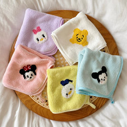 Cute Square Towel with Cartoon Embroidery, Baby Face Towel, Soft and Absorbent, Kindergarten Children's Hand Towel, Children's Towel