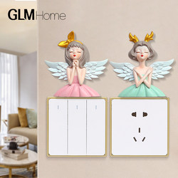 Creative Angel Girl 3D Sticker Home Living Room Wall Socket Switch Decorative Sticker Indoor Wall Decoration