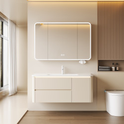Waterproof and Moisture-Proof Honeycomb Aluminum Bathroom Cabinet with Integrated Ceramic Basin, Washbasin Cabinet Combination, Washstand for Bathroom