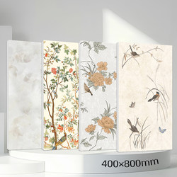 All-Ceramic Soft Light Patterned Tiles French-Style Bathroom Wall Tiles Embroidered with Carvings 400X800 Kitchen Toilet Retro Background Wall Tiles